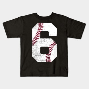 Kids 6th Birthday Shirt Baseball Boys Kids Six 6 Sixth Gift Kids T-Shirt